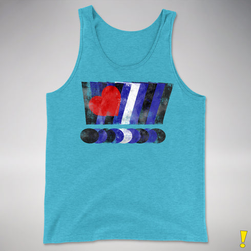 Distressed Leather Pride Exclamation Points Premium Tank Top