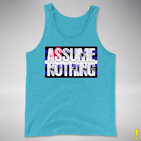 Assume Nothing Leather Pride Flag Premium Tank Top