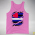 Leather Pride Flag Ripped Reveal Premium Tank Top