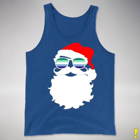 Santa’s Gay Male Pride Flag Shades Premium Tank Top - Royal Blue
