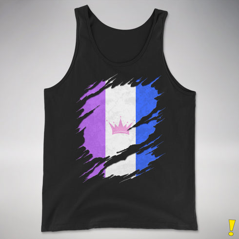 Drag Pride Flag Ripped Reveal Premium Tank Top