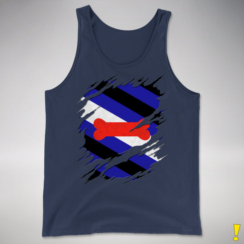 Puppy Pride Flag Ripped Reveal Premium Tank Top