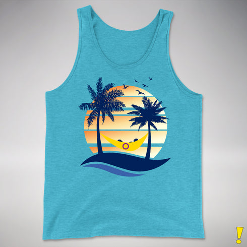 Intersex Pride Hammock Summer Beach Sunset Premium Tank Top
