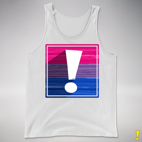 Bisexual Pride Flag Exclamation Point Premium Tank Top - White