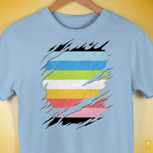 Queer Pride Flag Ripped Reveal Premium Unisex T-Shirt