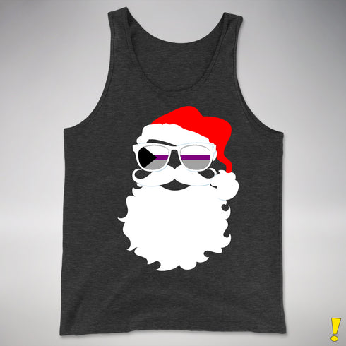 Santa’s Demisexual Pride Flag Shades Premium Tank Top - Charcoal Triblend