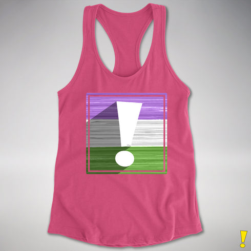 Genderqueer Pride Flag Exclamation Point Racerback Tank