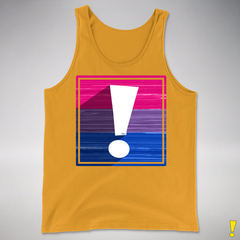 Bisexual Pride Flag Exclamation Point Premium Tank Top - Gold