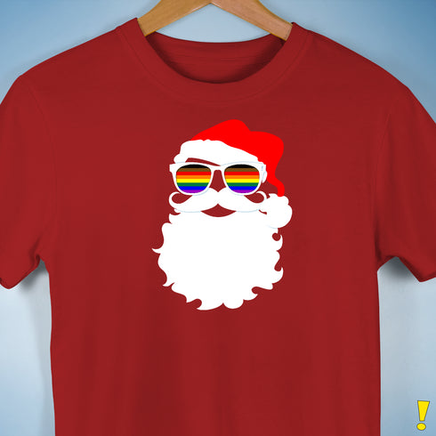 Santa’s LGBTQ Philly Pride Flag Shades Premium Unisex T-Shirt - Red