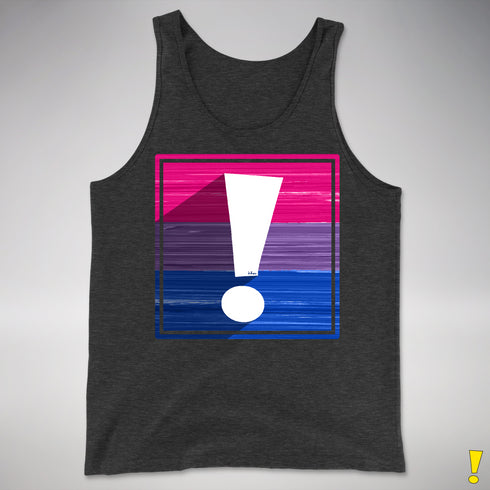 Bisexual Pride Flag Exclamation Point Premium Tank Top - Charcoal Triblend