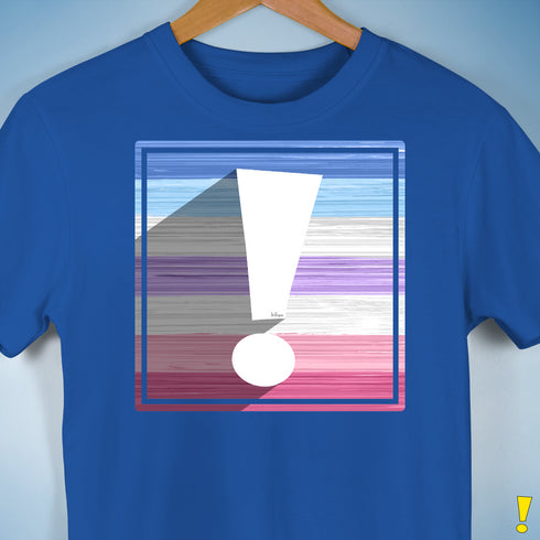 Bigender Pride Flag Exclamation Point Premium Unisex T-Shirt - Royal Blue