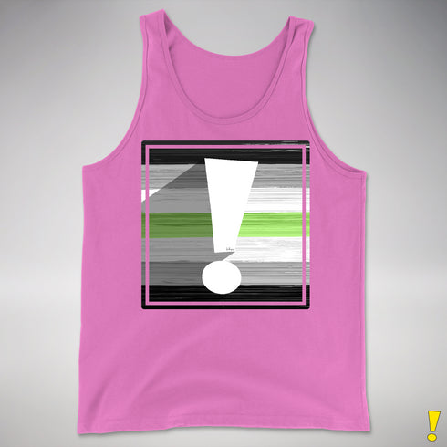 Agender Pride Flag Exclamation Point Premium Tank Top - Neon Pink