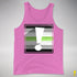 Agender Pride Flag Exclamation Point Premium Tank Top - Neon Pink