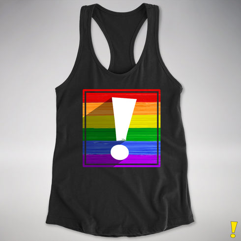 LGBTQ Pride Flag Exclamation Point Racerback Tank