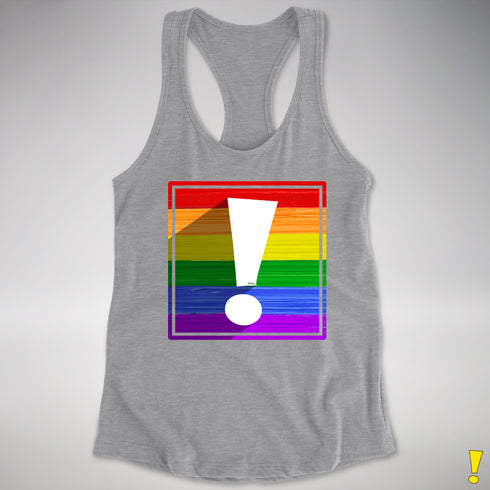 LGBTQ Pride Flag Exclamation Point Racerback Tank