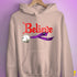 Believe Lesbian Labrys Pride Flag Jingle Bell Hoodie - Light Pink