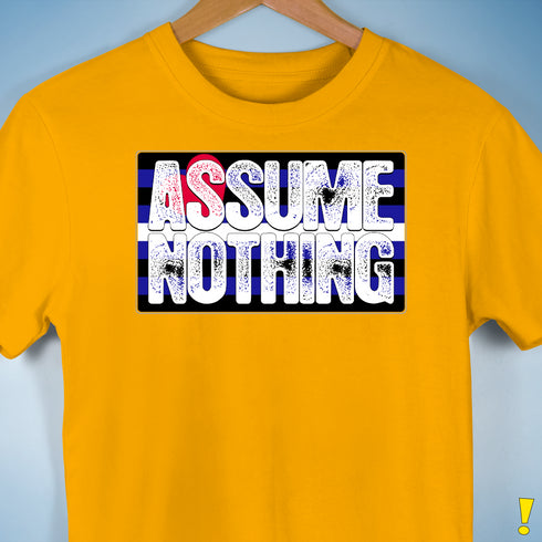 Assume Nothing Leather Pride Flag Premium Unisex T-Shirt