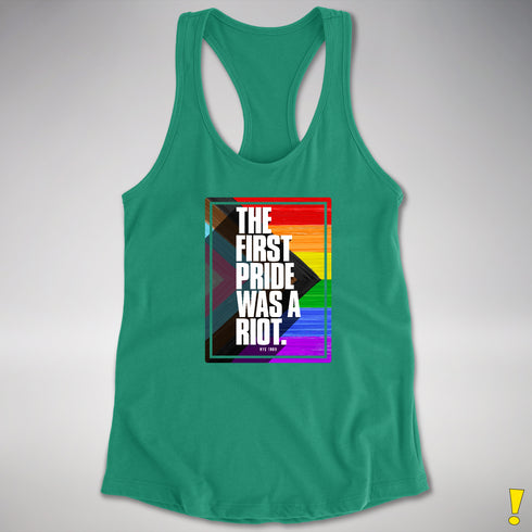 The First Pride Was A Riot - LGBTQ Progress Pride Racerback Tank