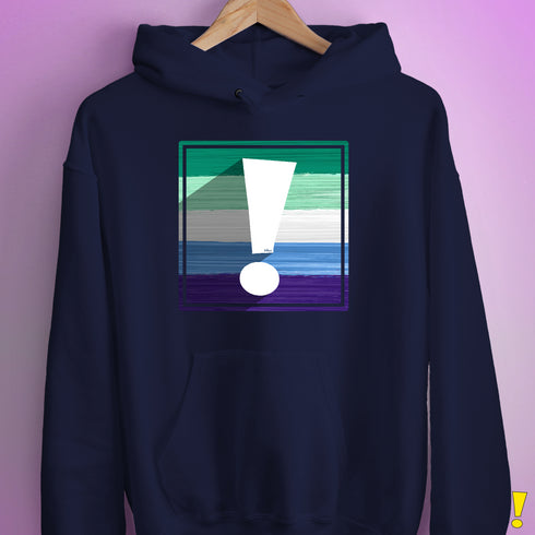 Gay Male Pride Flag Exclamation Point Hoodie