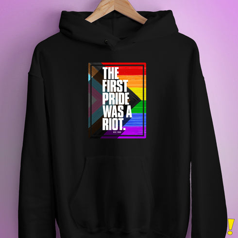 The First Pride Was a Riot - LGBTQ Progress Pride Hoodie