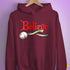 Believe Queer Pride Flag Jingle Bell Hoodie - Maroon