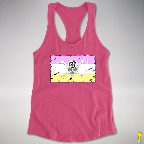 Twink Pride Pirate Flag Racerback Tank - Hot Pink
