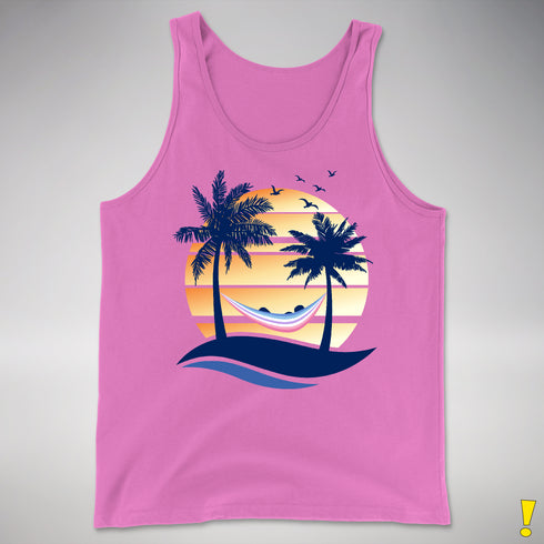 Bigender Pride Hammock Summer Beach Sunset Premium Tank Top