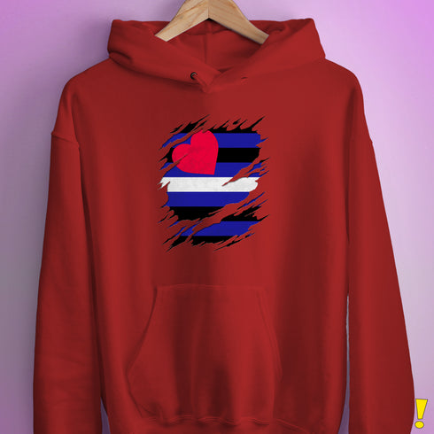 Leather Pride Flag Ripped Reveal Hoodie