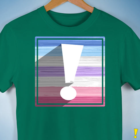 Bigender Pride Flag Exclamation Point Premium Unisex T-Shirt - Kelly Green