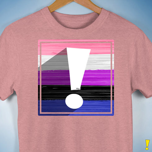 Genderfluid Pride Flag Exclamation Point Premium Unisex T-Shirt - Mauve Heather