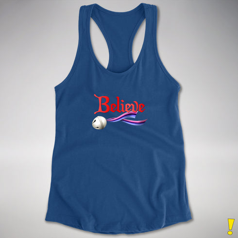 Believe Omnisexial Pride Flag Jingle Bell Racerback Tank - Royal