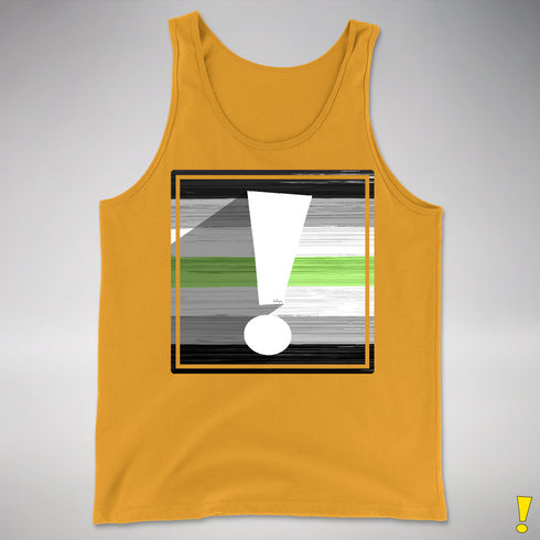 Agender Pride Flag Exclamation Point Premium Tank Top - Gold