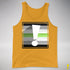 Agender Pride Flag Exclamation Point Premium Tank Top - Gold