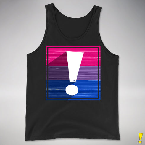 Bisexual Pride Flag Exclamation Point Premium Tank Top - Black