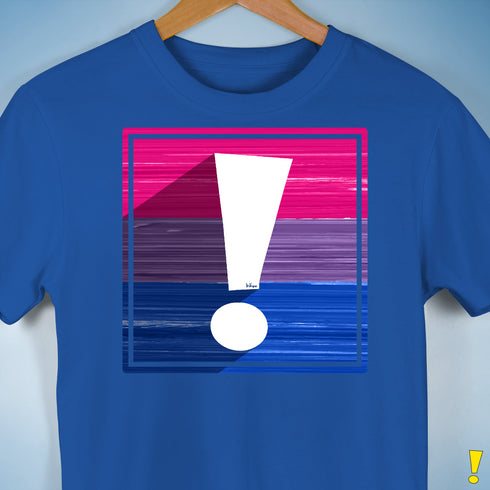 Bisexual Pride Flag Exclamation Point Premium Unisex T-Shirt - Royal Blue