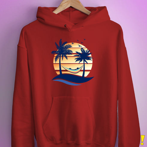 Queer Pride Hammock Summer Beach Sunset Hoodie