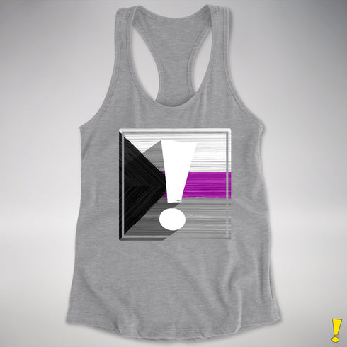 Demisexual Pride Flag Exclamation Point Racerback Tank - Heather Grey