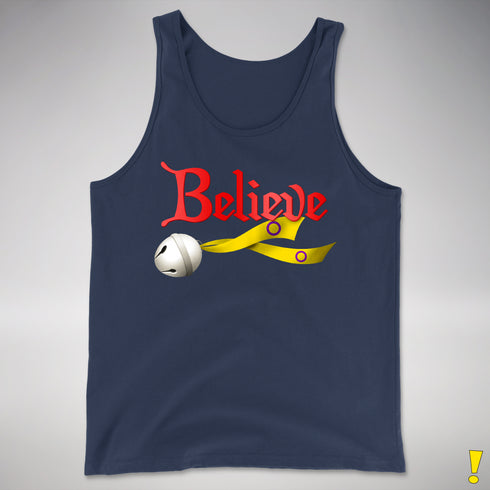 Believe Intersex Pride Flag Jingle Bell Premium Tank Top - Navy