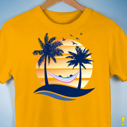 Bigender Pride Hammock Summer Beach Sunset Premium Unisex T-Shirt