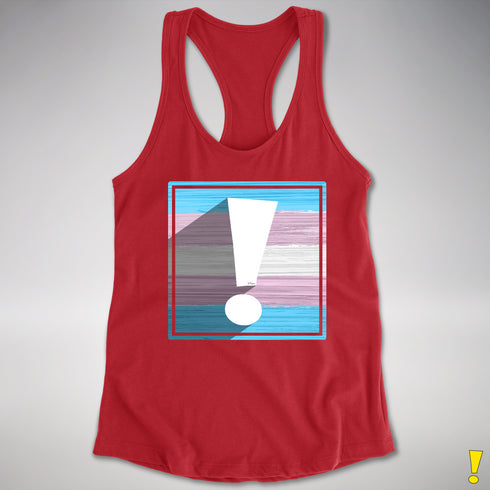 Transgender Pride Flag Exclamation Point Racerback Tank