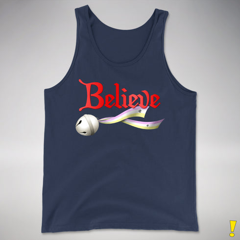 Believe Twink Pride Flag Jingle Bell Premium Tank Top - Navy