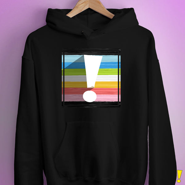 Queer Pride Flag Exclamation Point Hoodie