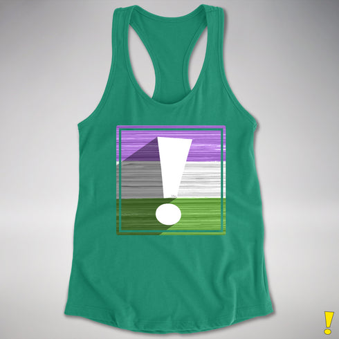 Genderqueer Pride Flag Exclamation Point Racerback Tank