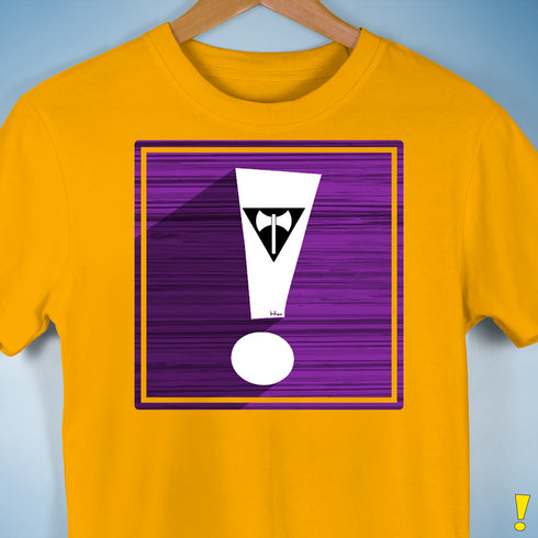 Lesbian Labrys Pride Flag Exclamation Point Premium Unisex T-Shirt - Gold
