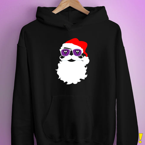 Santa’s Lesbian Labrys Pride Flag Shades Hoodie - Black