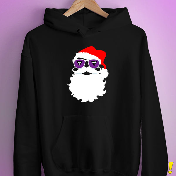 Santa’s Lesbian Labrys Pride Flag Shades Hoodie - Black