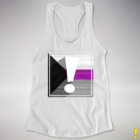 Demisexual Pride Flag Exclamation Point Racerback Tank - White