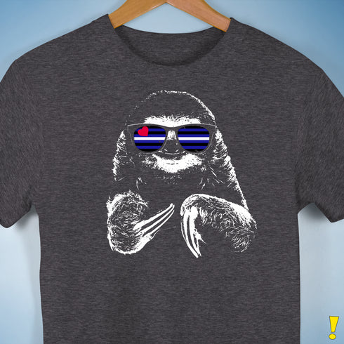Pride Sloth Leather Flag Sunglasses Premium Unisex T-Shirt
