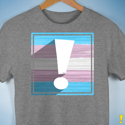 Transgender Pride Flag Exclamation Point Premium Unisex T-Shirt - Grey Heather
