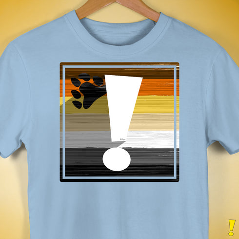 Bear Pride Flag Exclamation Point Premium Unisex T-Shirt - Baby Blue